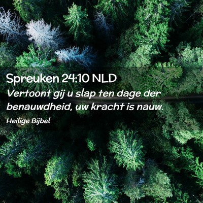 Picture 02 - Spreuken 24:10 NLD - Vertoont gij u slap ten dage der benauwdheid, uw - Bible Verse Picture