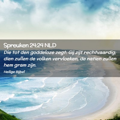 Picture 02 - Spreuken 24:24 NLD - Die tot den goddeloze zegt: Gij zijt - Bible Verse Picture
