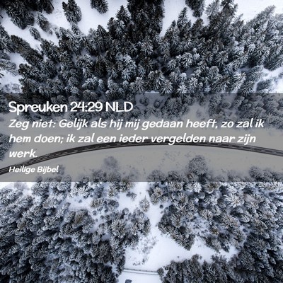 Picture 02 - Spreuken 24:29 NLD - Zeg niet: Gelijk als hij mij gedaan heeft, zo zal - Bible Verse Picture