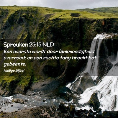 Picture 02 - Spreuken 25:15 NLD - Een overste wordt door lankmoedigheid overreed; - Bible Verse Picture