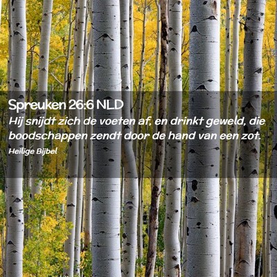 Picture 02 - Spreuken 26:6 NLD - Hij snijdt zich de voeten af, en drinkt geweld, - Bible Verse Picture