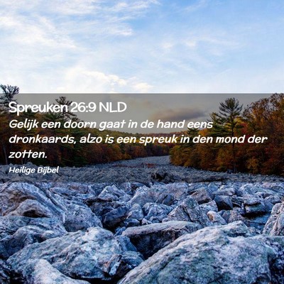 Picture 02 - Spreuken 26:9 NLD - Gelijk een doorn gaat in de hand eens dronkaards, - Bible Verse Picture
