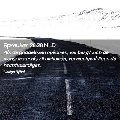 Picture 02 - Spreuken 28:28 NLD - Als de goddelozen opkomen, verbergt zich de mens; - Bible Verse Picture