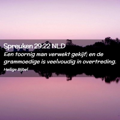 Picture 02 - Spreuken 29:22 NLD - Een toornig man verwekt gekijf; en de grammoedige - Bible Verse Picture