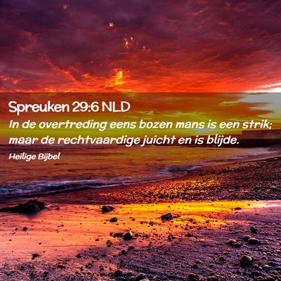 Picture 02 - Spreuken 29:6 NLD - In de overtreding eens bozen mans is een strik; - Bible Verse Picture