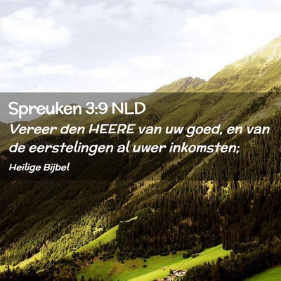 Picture 02 - Spreuken 3:9 NLD - Vereer den HEERE van uw goed, en van de - Bible Verse Picture