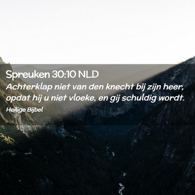 Picture 02 - Spreuken 30:10 NLD - Achterklap niet van den knecht bij zijn heer, - Bible Verse Picture
