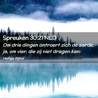 Picture 02 - Spreuken 30:21 NLD - Om drie dingen ontroert zich de aarde, ja, om - Bible Verse Picture