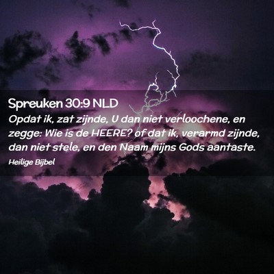 Picture 02 - Spreuken 30:9 NLD - Opdat ik, zat zijnde, U dan niet verloochene, en - Bible Verse Picture