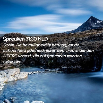Picture 02 - Spreuken 31:30 NLD - Schin. De bevalligheid is bedrog, en de - Bible Verse Picture