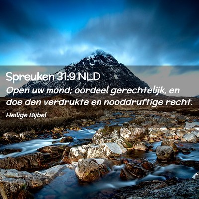 Picture 02 - Spreuken 31:9 NLD - Open uw mond; oordeel gerechtelijk, en doe den - Bible Verse Picture