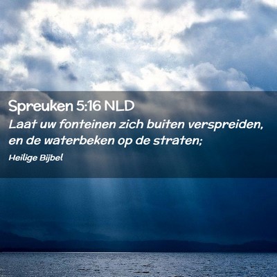 Picture 02 - Spreuken 5:16 NLD - Laat uw fonteinen zich buiten verspreiden, en de - Bible Verse Picture