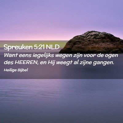 Picture 02 - Spreuken 5:21 NLD - Want eens iegelijks wegen zijn voor de ogen des - Bible Verse Picture