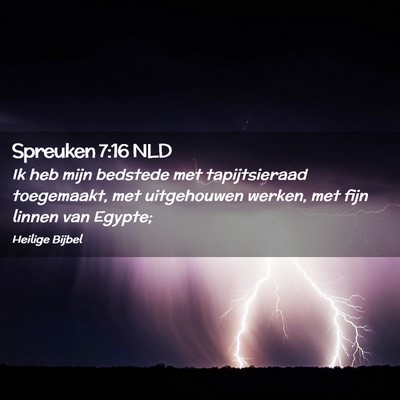 Picture 02 - Spreuken 7:16 NLD - Ik heb mijn bedstede met tapijtsieraad - Bible Verse Picture