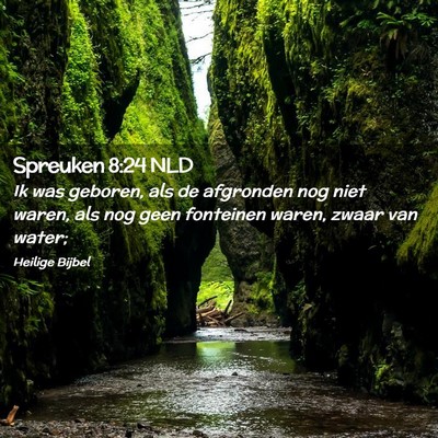Picture 02 - Spreuken 8:24 NLD - Ik was geboren, als de afgronden nog niet waren, - Bible Verse Picture