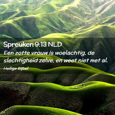 Picture 02 - Spreuken 9:13 NLD - Een zotte vrouw is woelachtig, de slechtigheid - Bible Verse Picture