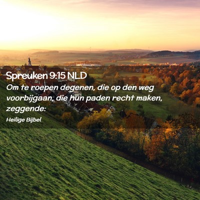 Picture 02 - Spreuken 9:15 NLD - Om te roepen degenen, die op den weg voorbijgaan, - Bible Verse Picture