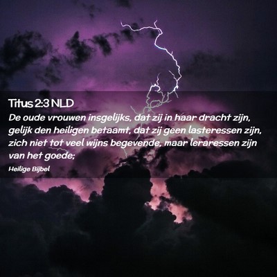 Picture 02 - Titus 2:3 NLD - De oude vrouwen insgelijks, dat zij in haar - Bible Verse Picture