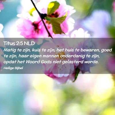 Picture 02 - Titus 2:5 NLD - Matig te zijn, kuis te zijn, het huis te bewaren, - Bible Verse Picture