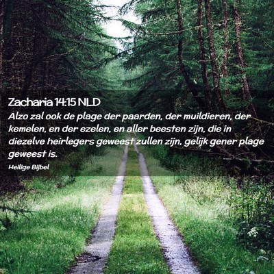 Picture 02 - Zacharia 14:15 NLD - Alzo zal ook de plage der paarden, der - Bible Verse Picture