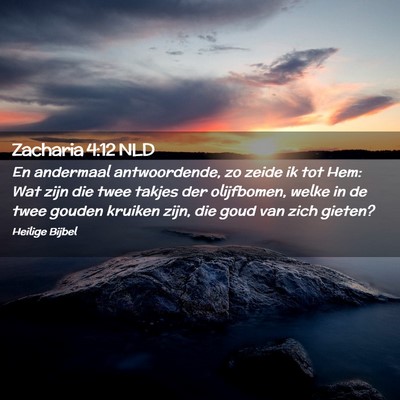 Picture 02 - Zacharia 4:12 NLD - En andermaal antwoordende, zo zeide ik tot Hem: - Bible Verse Picture
