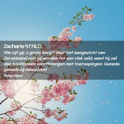 Picture 02 - Zacharia 4:7 NLD - Wie zijt gij, o grote berg? Voor het aangezicht - Bible Verse Picture