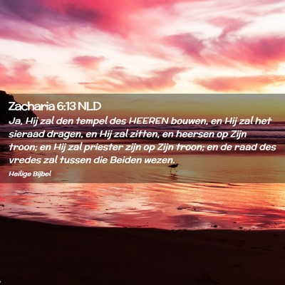 Picture 02 - Zacharia 6:13 NLD - Ja, Hij zal den tempel des HEEREN bouwen, en Hij - Bible Verse Picture