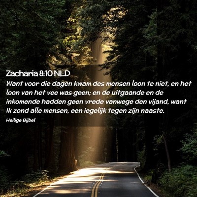Picture 02 - Zacharia 8:10 NLD - Want voor die dagen kwam des mensen loon te niet, - Bible Verse Picture