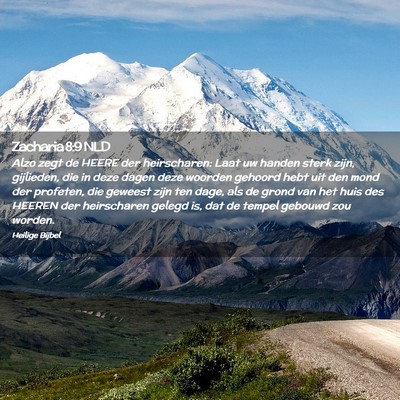 Picture 02 - Zacharia 8:9 NLD - Alzo zegt de HEERE der heirscharen: Laat uw - Bible Verse Picture