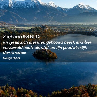Picture 02 - Zacharia 9:3 NLD - En Tyrus zich sterkten gebouwd heeft, en zilver - Bible Verse Picture