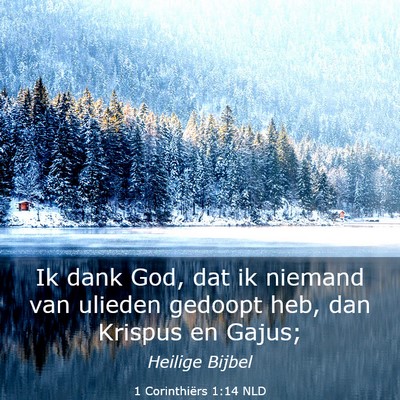 Picture 03 - 1 Corinthiërs 1:14 NLD - Ik dank God, dat ik niemand van ulieden gedoopt - Bible Verse Picture