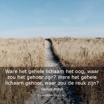 Picture 03 - 1 Corinthiërs 12:17 NLD - Ware het gehele lichaam het oog, waar zou het - Bible Verse Picture