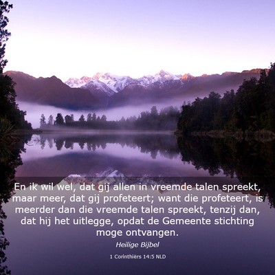 Picture 03 - 1 Corinthiërs 14:5 NLD - En ik wil wel, dat gij allen in vreemde talen - Bible Verse Picture