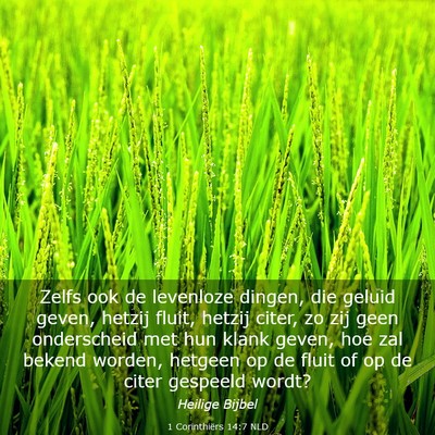 Picture 03 - 1 Corinthiërs 14:7 NLD - Zelfs ook de levenloze dingen, die geluid geven, - Bible Verse Picture