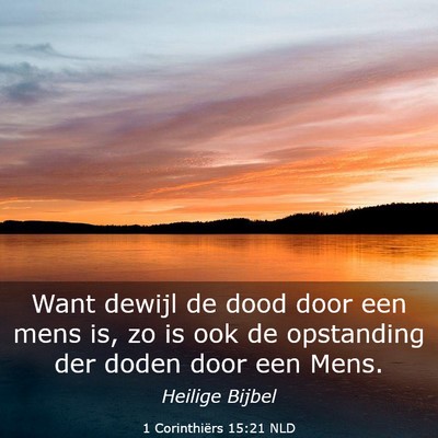 Picture 03 - 1 Corinthiërs 15:21 NLD - Want dewijl de dood door een mens is, zo is ook - Bible Verse Picture