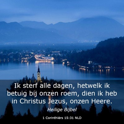 Picture 03 - 1 Corinthiërs 15:31 NLD - Ik sterf alle dagen, hetwelk ik betuig bij onzen - Bible Verse Picture