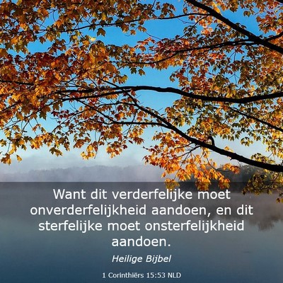 Picture 03 - 1 Corinthiërs 15:53 NLD - Want dit verderfelijke moet onverderfelijkheid - Bible Verse Picture