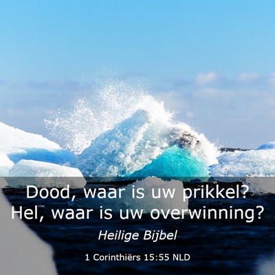 Picture 03 - 1 Corinthiërs 15:55 NLD - Dood, waar is uw prikkel? Hel, waar is uw - Bible Verse Picture