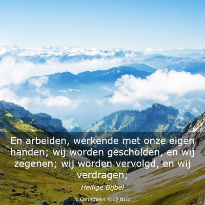Picture 03 - 1 Corinthiërs 4:12 NLD - En arbeiden, werkende met onze eigen handen; wij - Bible Verse Picture