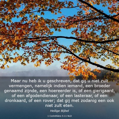 Picture 03 - 1 Corinthiërs 5:11 NLD - Maar nu heb ik u geschreven, dat gij u niet zult - Bible Verse Picture