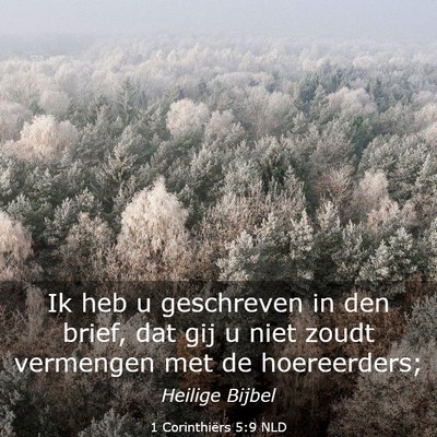 Picture 03 - 1 Corinthiërs 5:9 NLD - Ik heb u geschreven in den brief, dat gij u niet - Bible Verse Picture