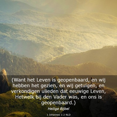Picture 03 - 1 Johannes 1:2 NLD - (Want het Leven is geopenbaard, en wij hebben het - Bible Verse Picture