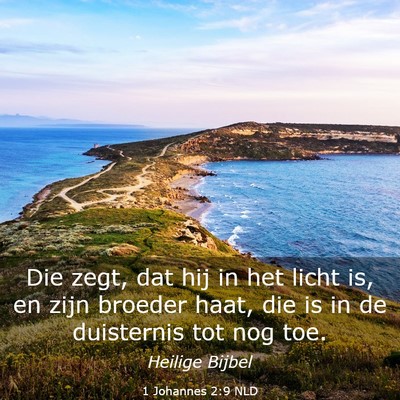 Picture 03 - 1 Johannes 2:9 NLD - Die zegt, dat hij in het licht is, en zijn - Bible Verse Picture