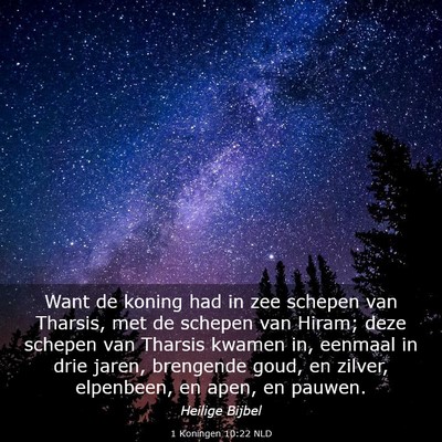 Picture 03 - 1 Koningen 10:22 NLD - Want de koning had in zee schepen van Tharsis, - Bible Verse Picture