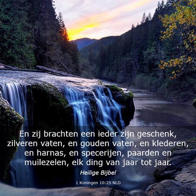 Picture 03 - 1 Koningen 10:25 NLD - En zij brachten een ieder zijn geschenk, zilveren - Bible Verse Picture