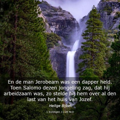 Picture 03 - 1 Koningen 11:28 NLD - En de man Jerobeam was een dapper held. Toen - Bible Verse Picture