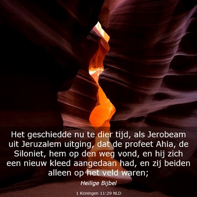Picture 03 - 1 Koningen 11:29 NLD - Het geschiedde nu te dier tijd, als Jerobeam uit - Bible Verse Picture