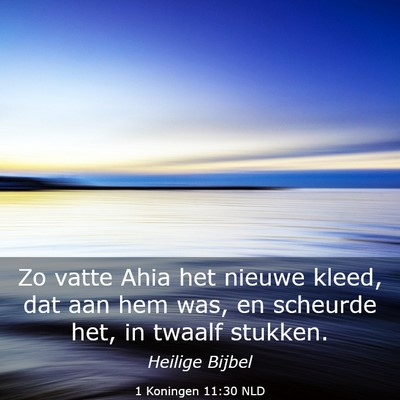 Picture 03 - 1 Koningen 11:30 NLD - Zo vatte Ahia het nieuwe kleed, dat aan hem was, - Bible Verse Picture