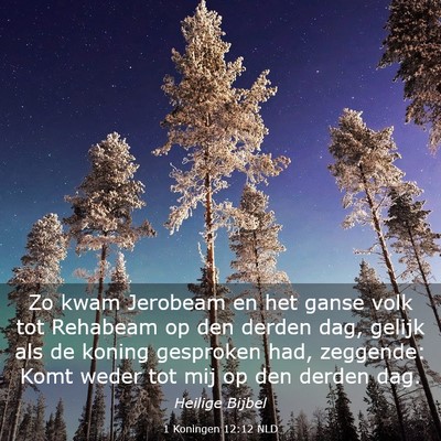 Picture 03 - 1 Koningen 12:12 NLD - Zo kwam Jerobeam en het ganse volk tot Rehabeam - Bible Verse Picture