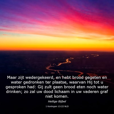 Picture 03 - 1 Koningen 13:22 NLD - Maar zijt wedergekeerd, en hebt brood gegeten en - Bible Verse Picture